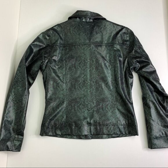 Guess Faux Snakeskin Jacket Vintage 90's Medium - Picture 7 of 14